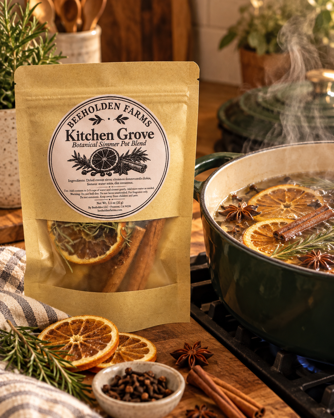 Kitchen Grove simmer pot blend by Beeholden Farms, view 3