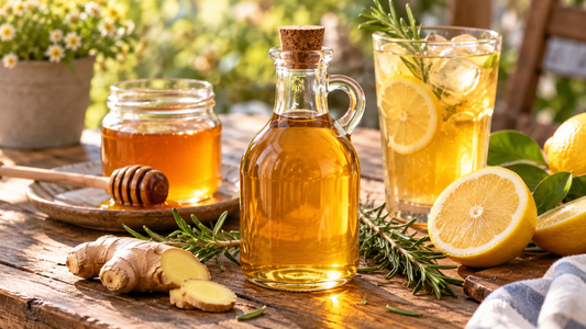 Honey simple syrup in classic, ginger, and rosemary flavors