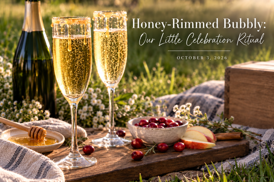 Honey-rimmed sparkling drinks for a celebration toast