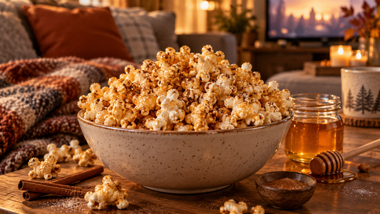 Honey cinnamon popcorn for movie night