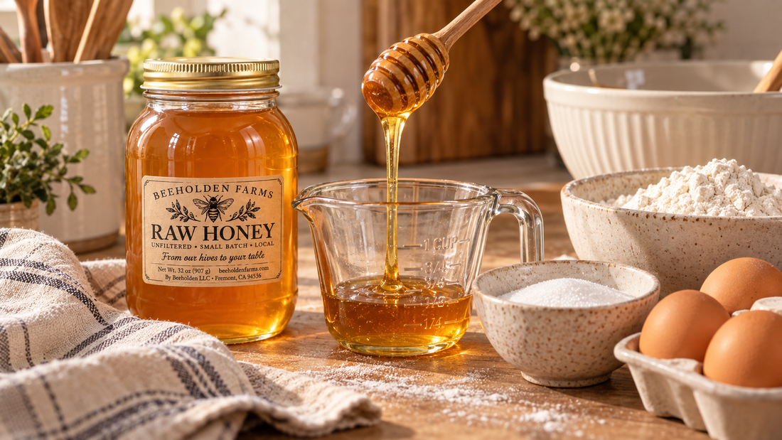 Baking with honey instead of sugar