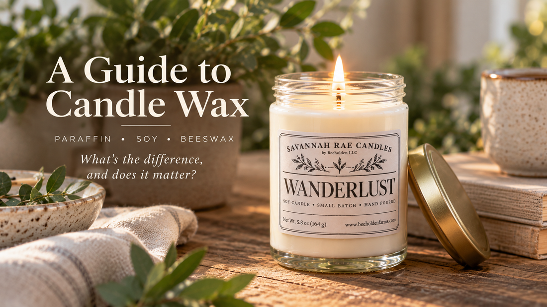 Soy, beeswax, and paraffin candles compared