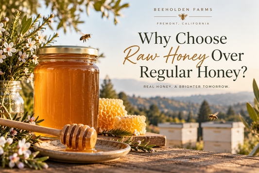 Raw honey compared with regular store-bought honey