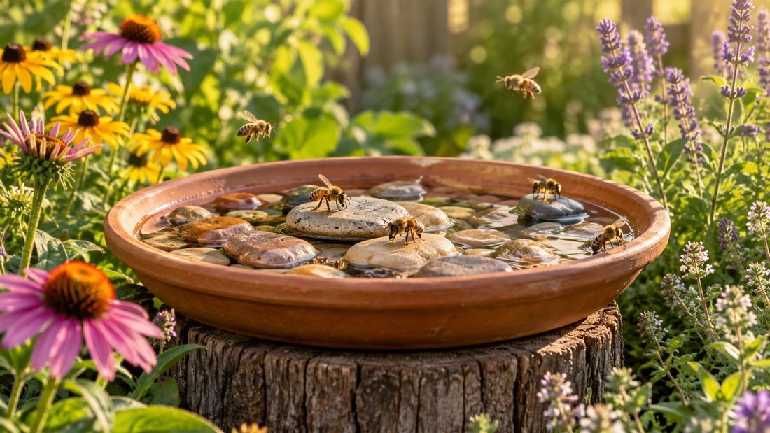 DIY bee bath water station for pollinators