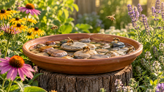 DIY bee bath water station for pollinators