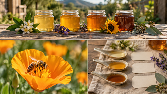 Local raw honey that tastes different every season