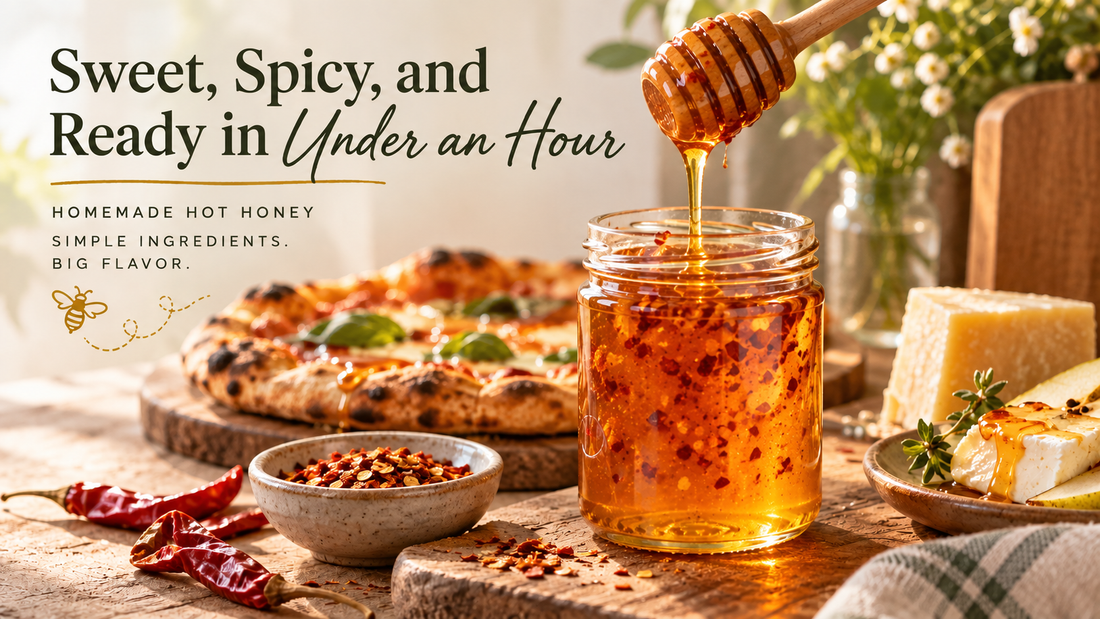 Homemade hot honey made with raw honey and chili