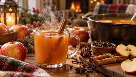 Warm spiced apple cider for fall and the holidays
