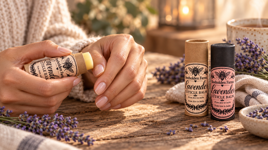 Natural cuticle care with beeswax balm for healthier nails
