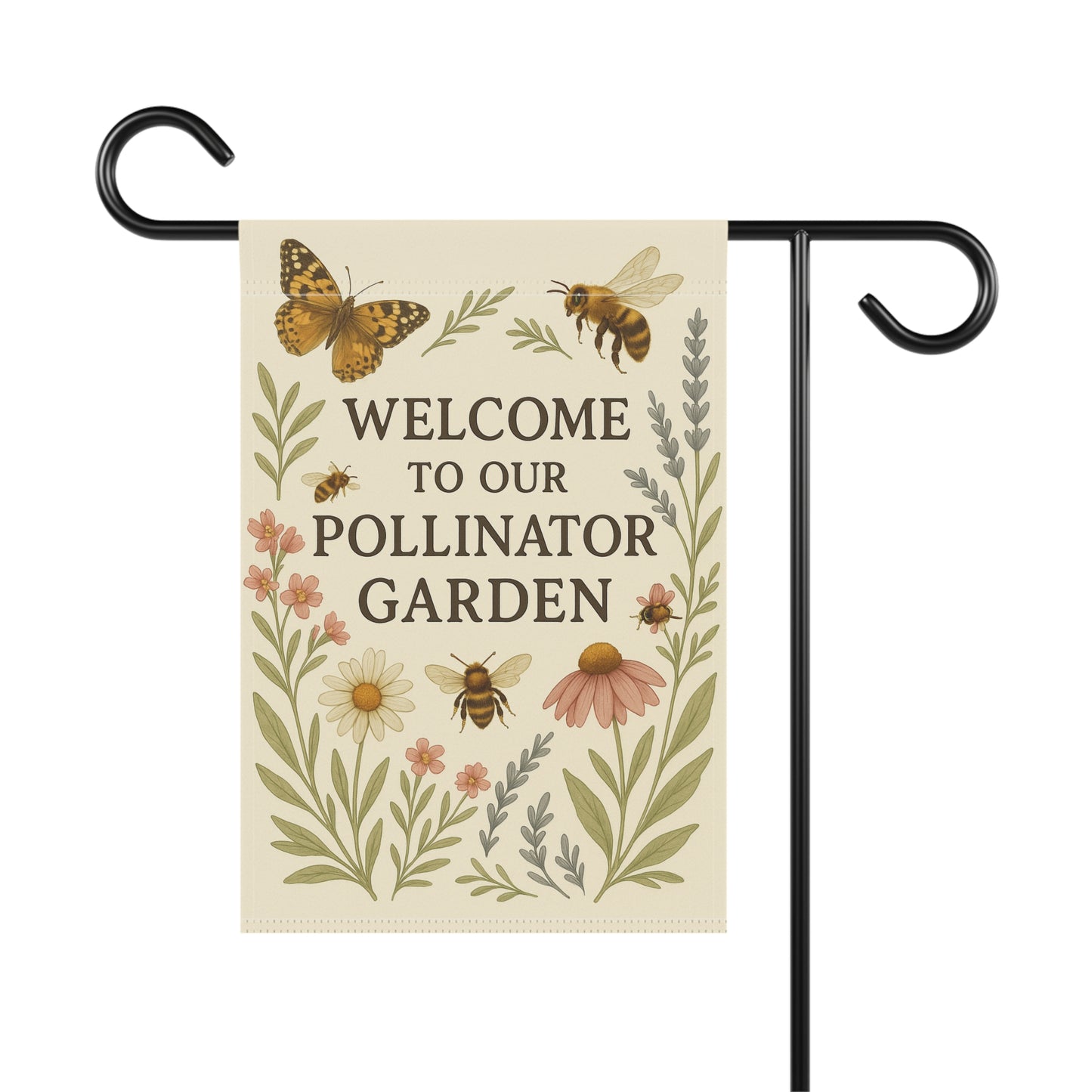Welcome to Our Pollinator Garden – Double-Sided Garden Flag