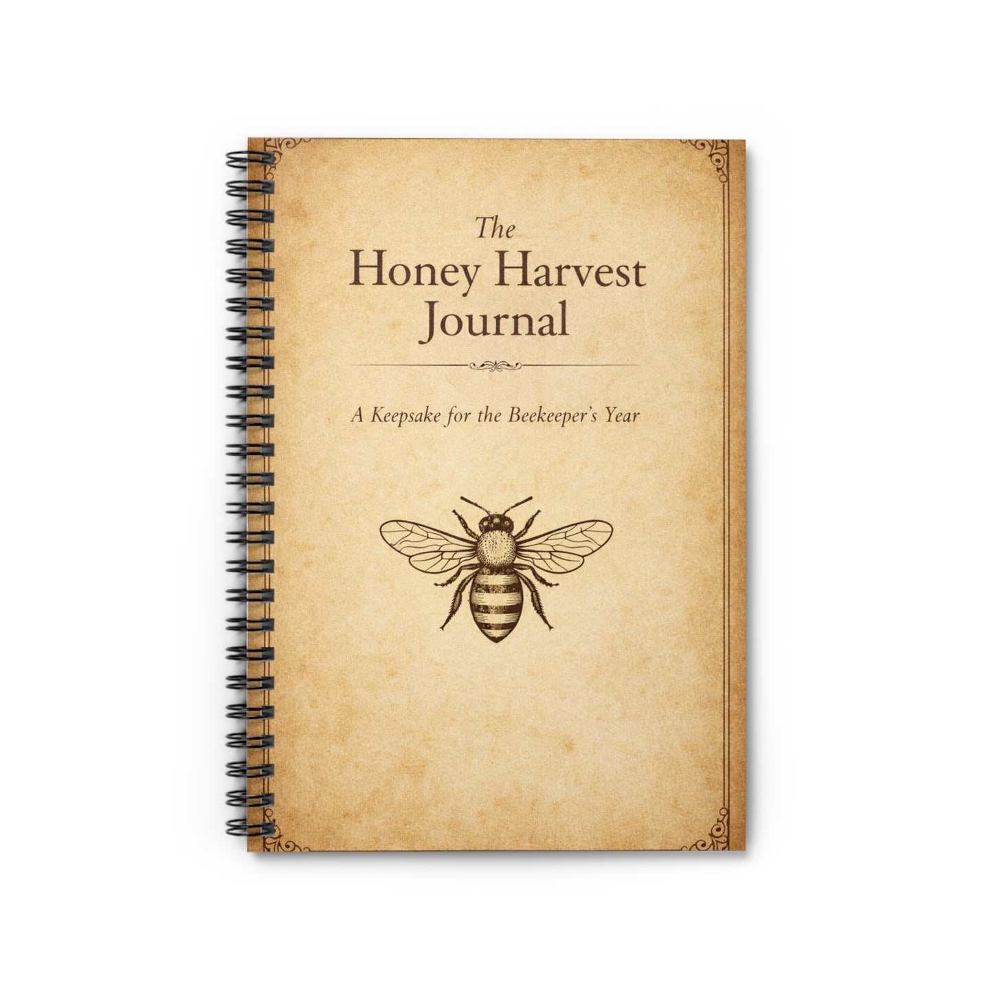 Honey Harvest Journal Spiral Notebook (6″ × 8″) — Vintage Beekeeper’s Ledger