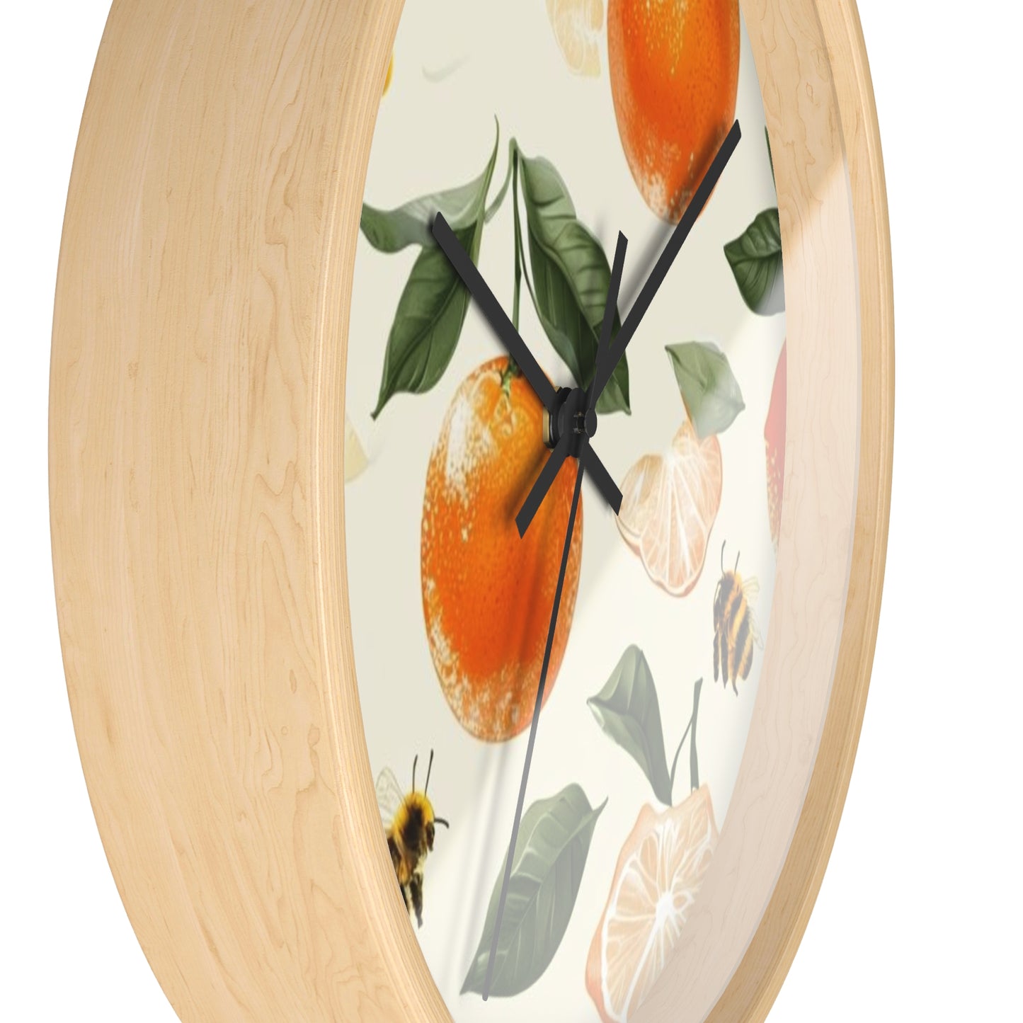 Citrus Bee Wall Clock | Orange Fruit Decor, Rustic Home Accent, Kitchen Wall Art, Gift for Bee Lovers, Nature Inspired