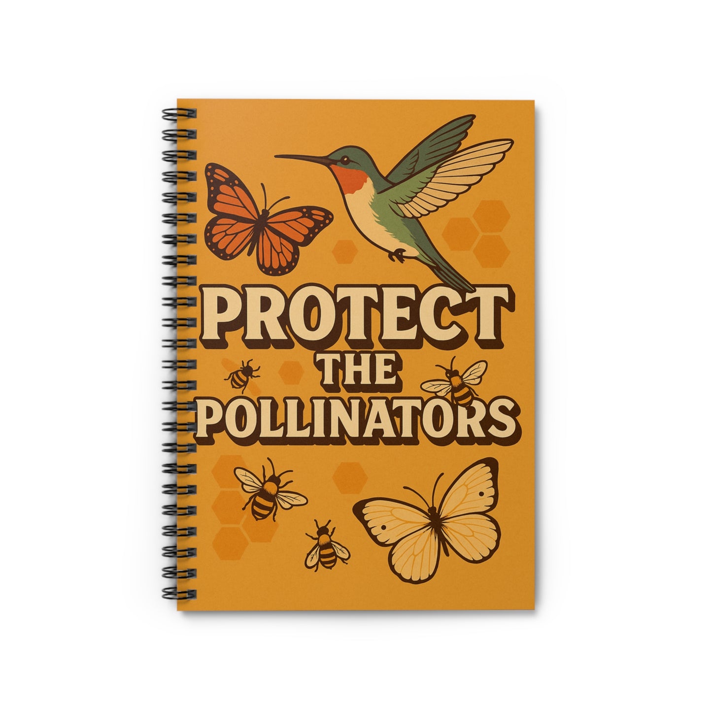 Protect the Pollinators Spiral Notebook | Hummingbird, Bees & Butterflies