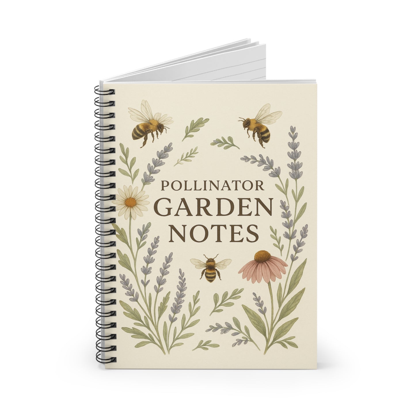 Pollinator Garden Journal Notebook | Spiral Ruled Gardening Notes