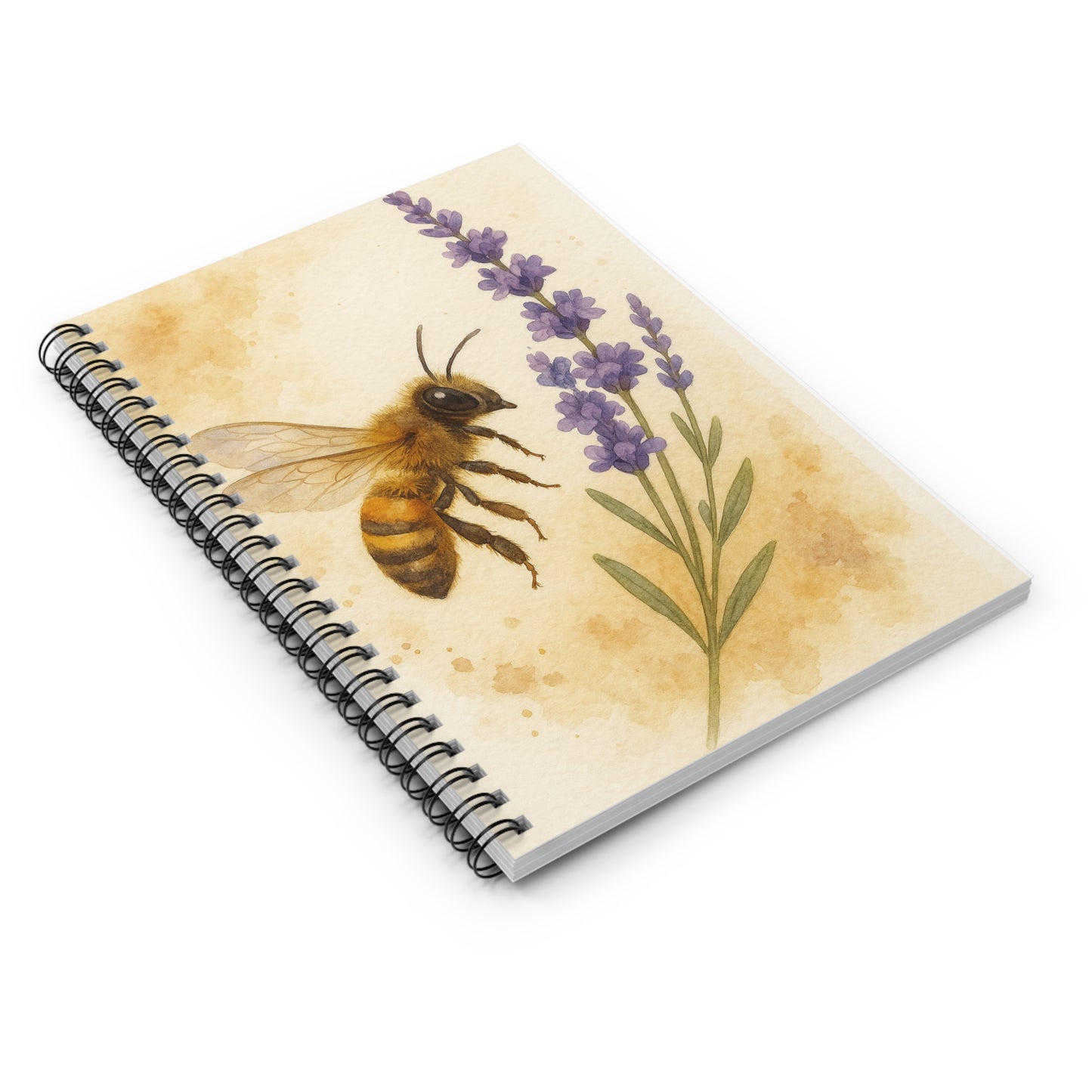 Botanical Bee Spiral Notebook - Nature Lover's Journal, Gift for Her, Bee-Themed Organizer, Art Supplies, Floral Diary