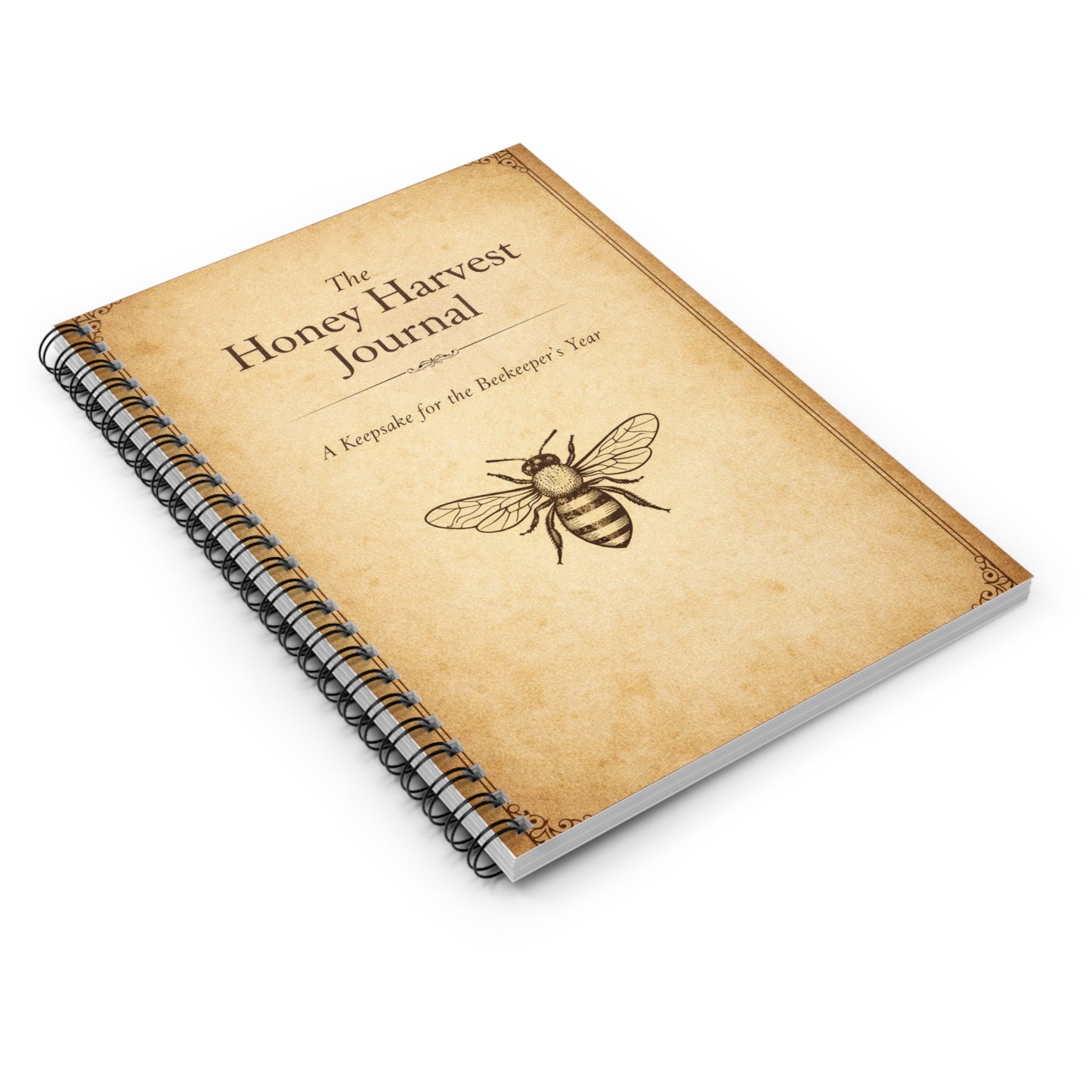 Honey Harvest Journal Spiral Notebook (6″ × 8″) — Vintage Beekeeper’s Ledger