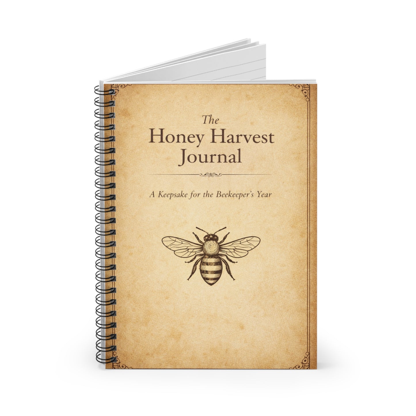 Honey Harvest Journal Spiral Notebook (6″ × 8″) — Vintage Beekeeper’s Ledger
