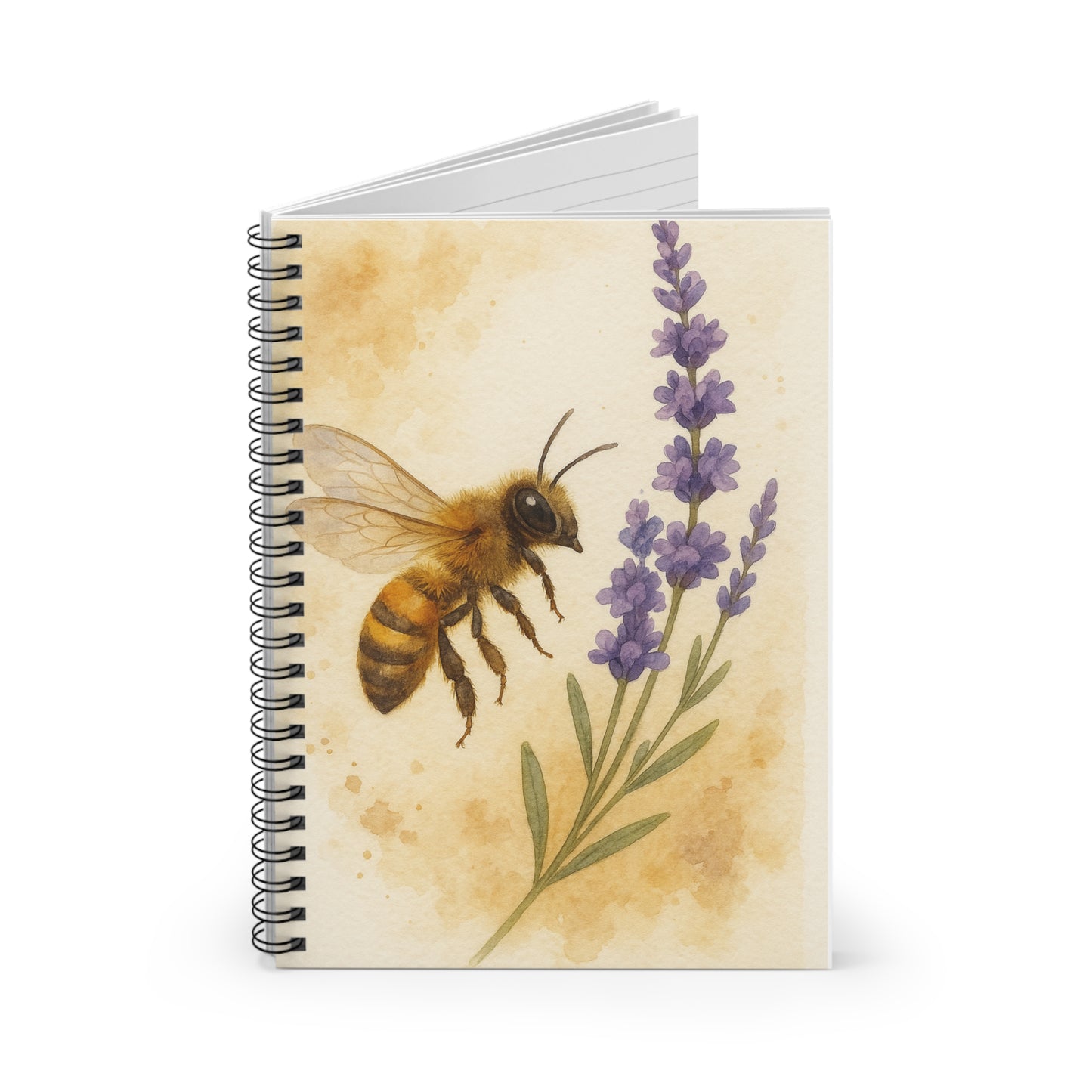 Botanical Bee Spiral Notebook - Nature Lover's Journal, Gift for Her, Bee-Themed Organizer, Art Supplies, Floral Diary
