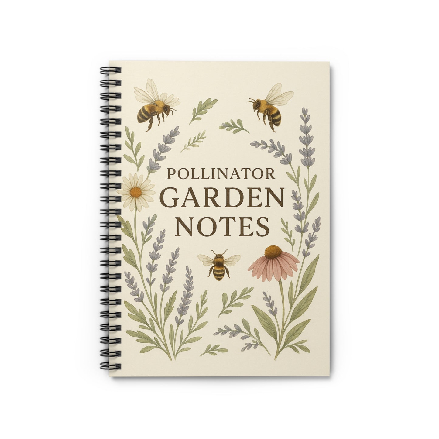 Pollinator Garden Journal Notebook | Spiral Ruled Gardening Notes