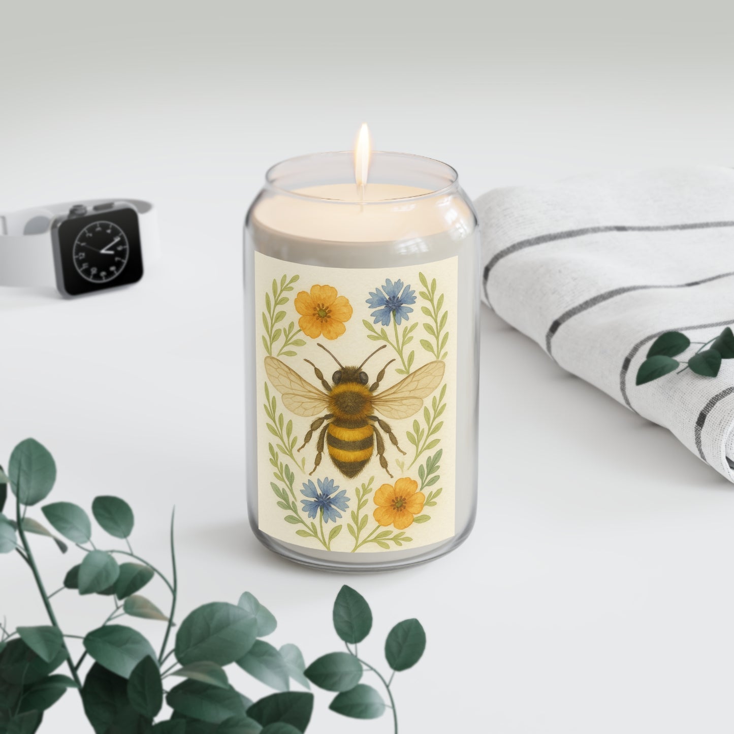 Bee Inspired Scented Candle | 13.75oz | Floral Aromatherapy, Home Fragrance, Gift for Her, Eco-Friendly Candle, Bee Decor
