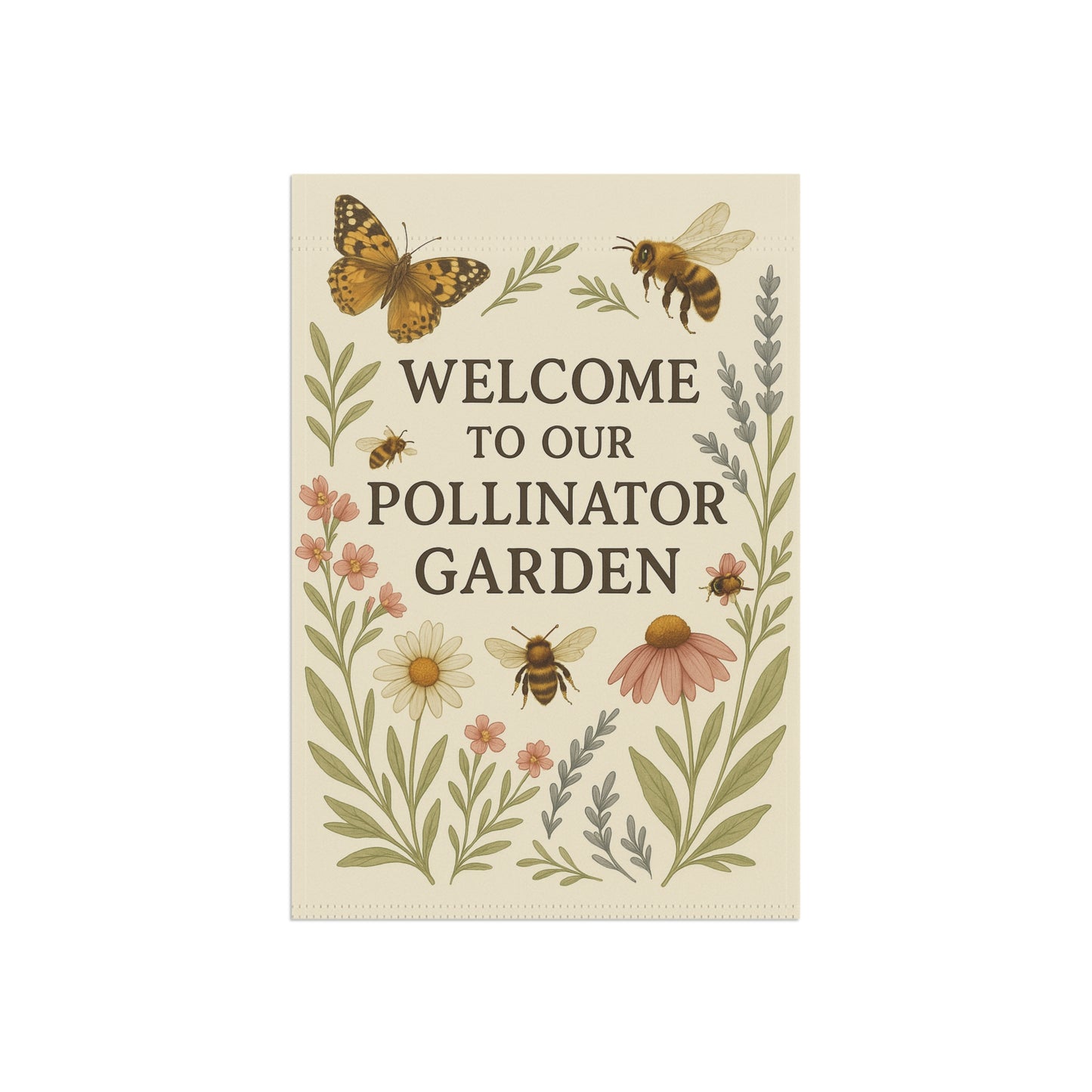 Welcome to Our Pollinator Garden – Double-Sided Garden Flag