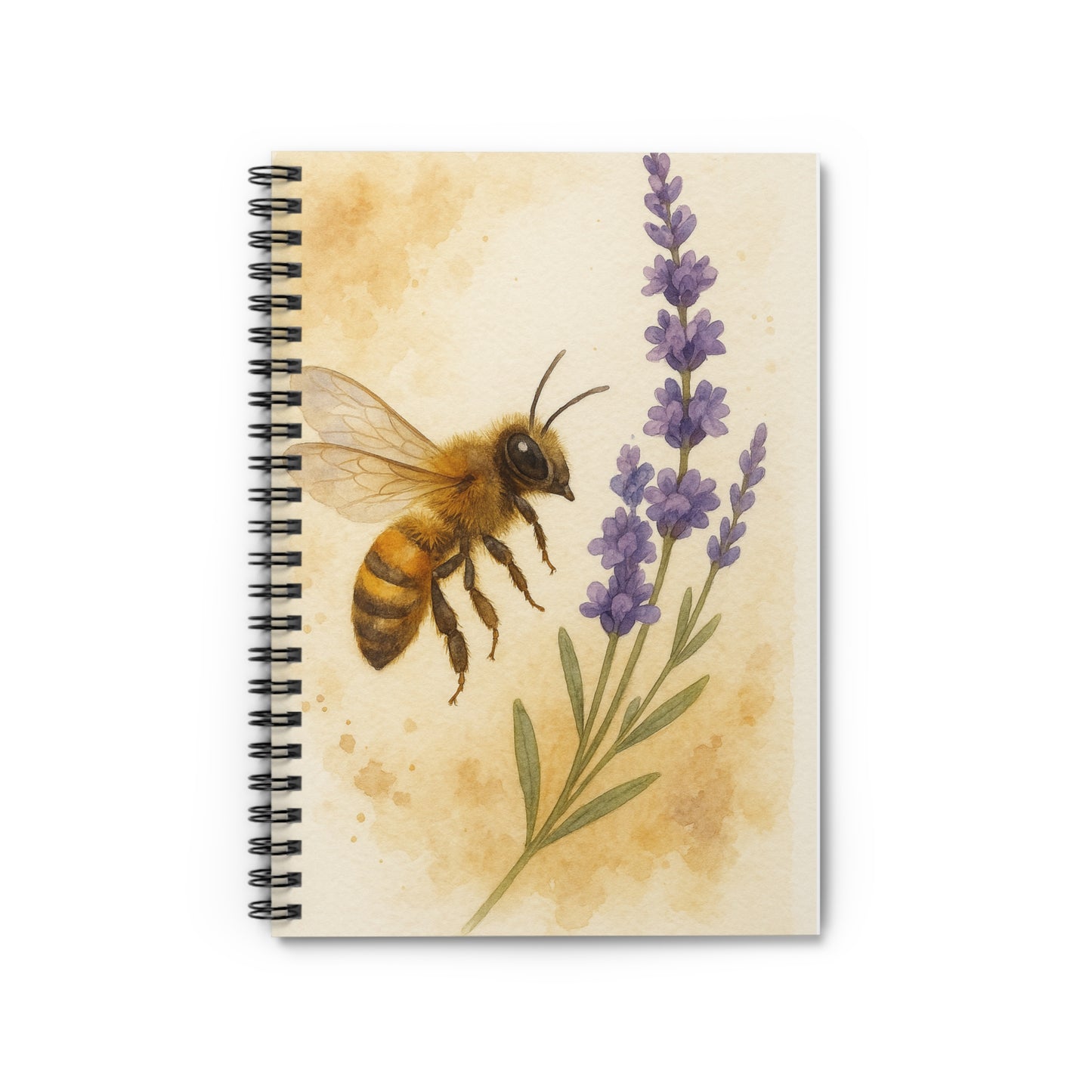 Botanical Bee Spiral Notebook - Nature Lover's Journal, Gift for Her, Bee-Themed Organizer, Art Supplies, Floral Diary