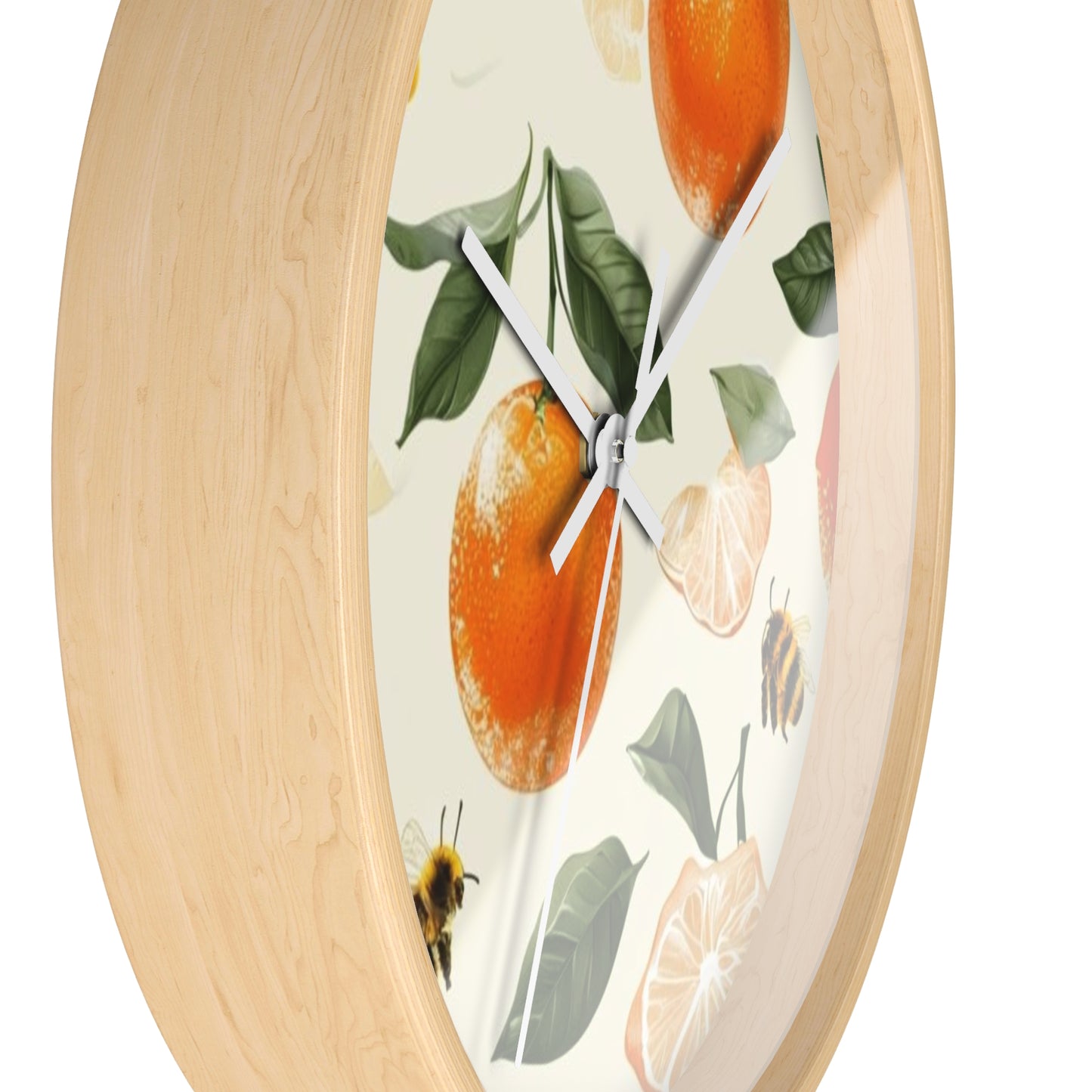Citrus Bee Wall Clock | Orange Fruit Decor, Rustic Home Accent, Kitchen Wall Art, Gift for Bee Lovers, Nature Inspired