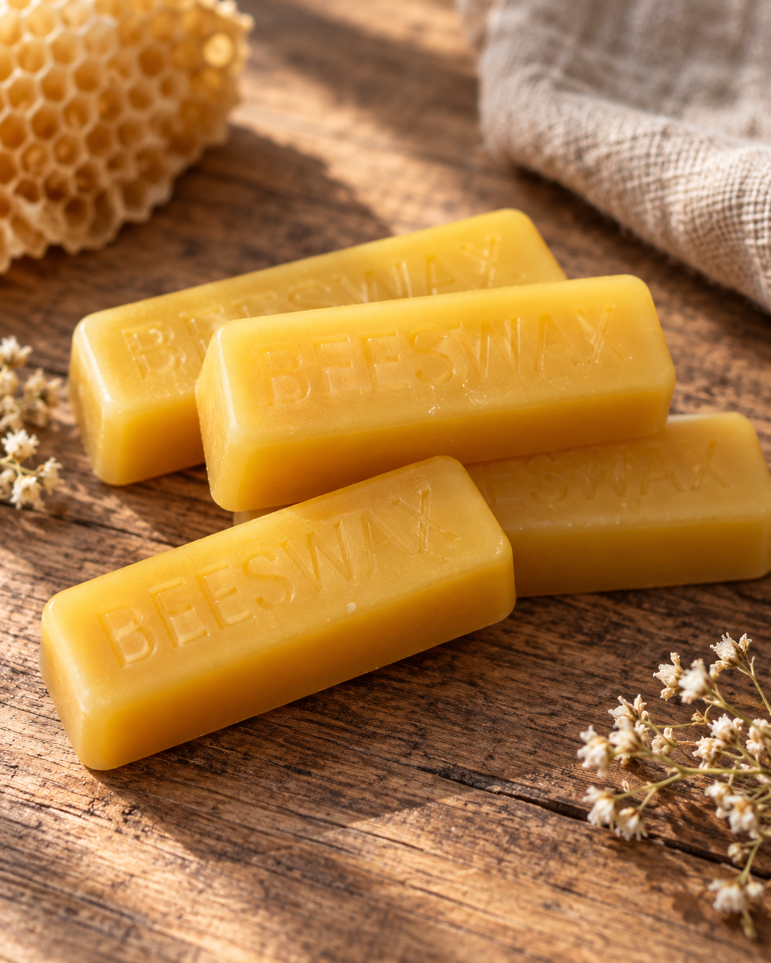 Beeholden Farms natural beeswax bar made from pure beeswax from our Fremont hives