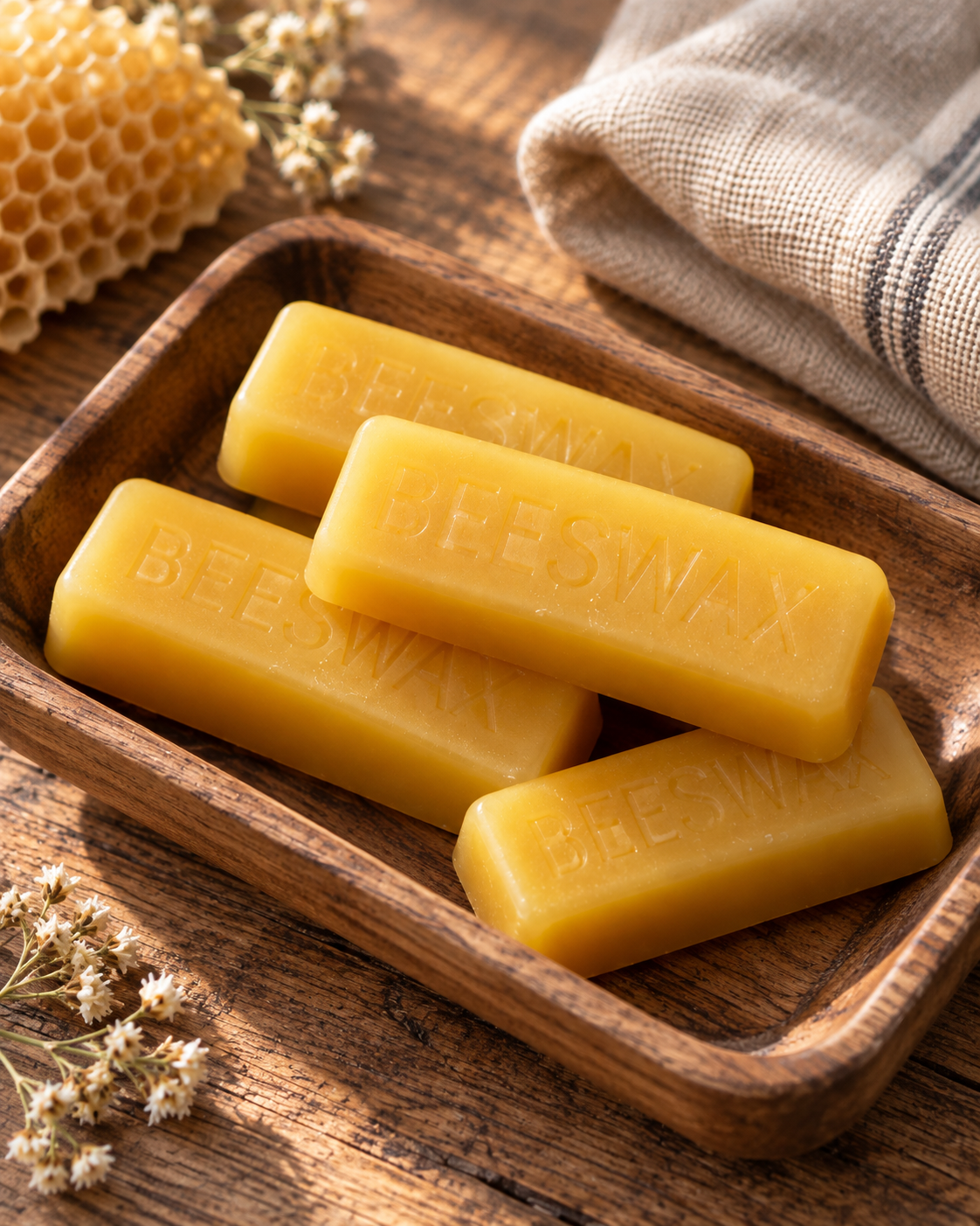Pure beeswax bar from Beeholden Farms, view 3