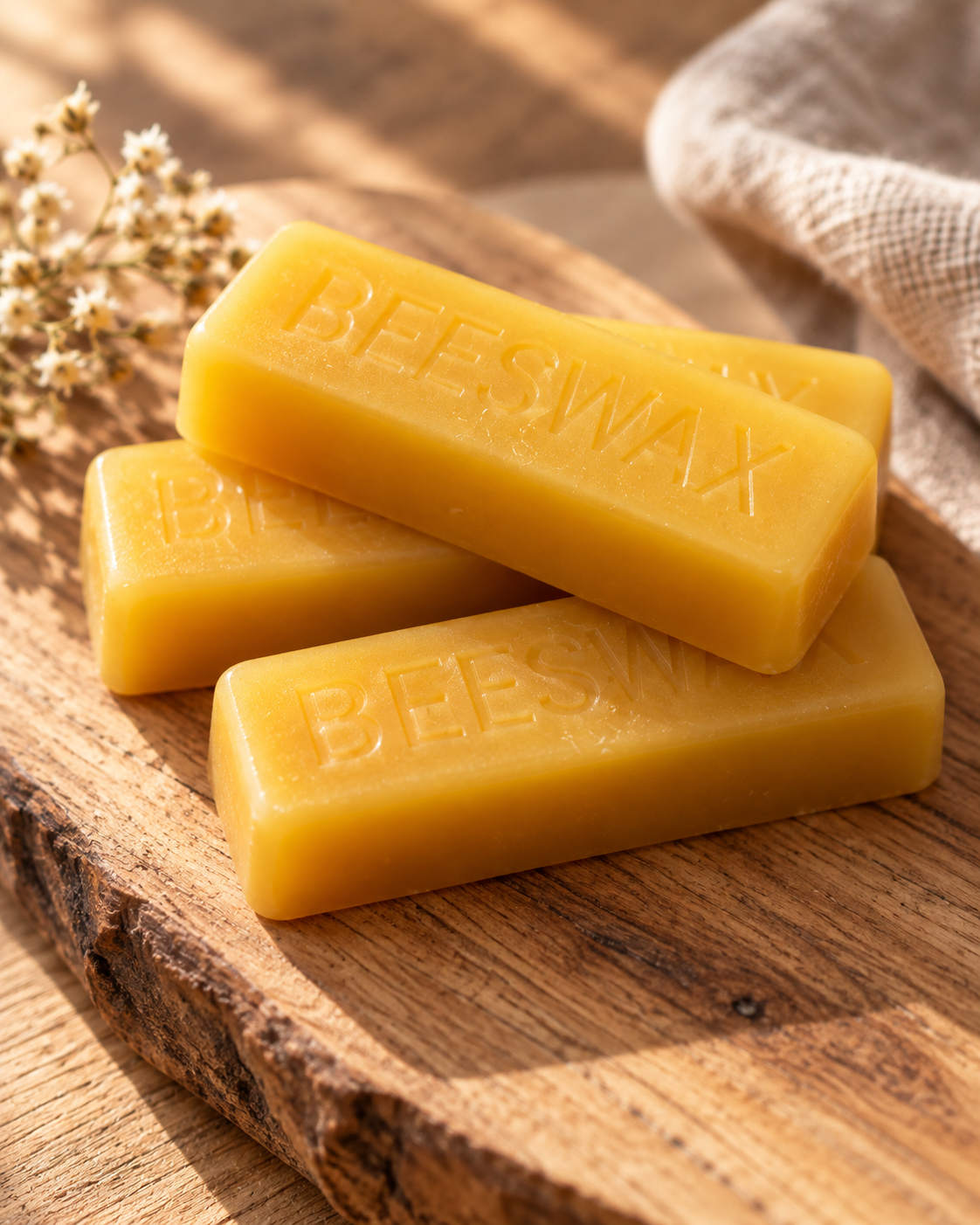 Pure beeswax bar from Beeholden Farms, view 2