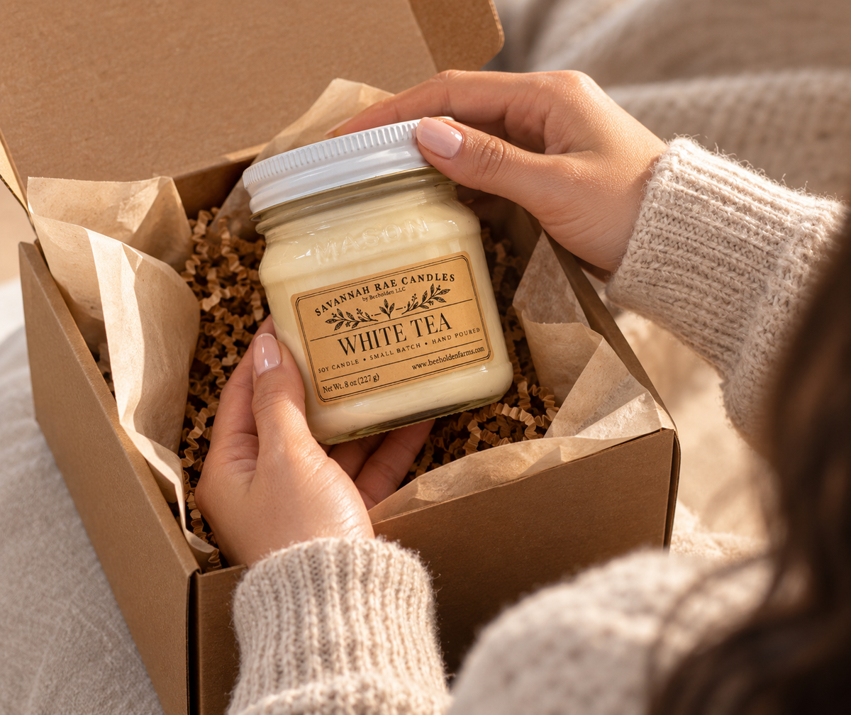 White Tea soy candle by Savannah Rae Candles, view 3