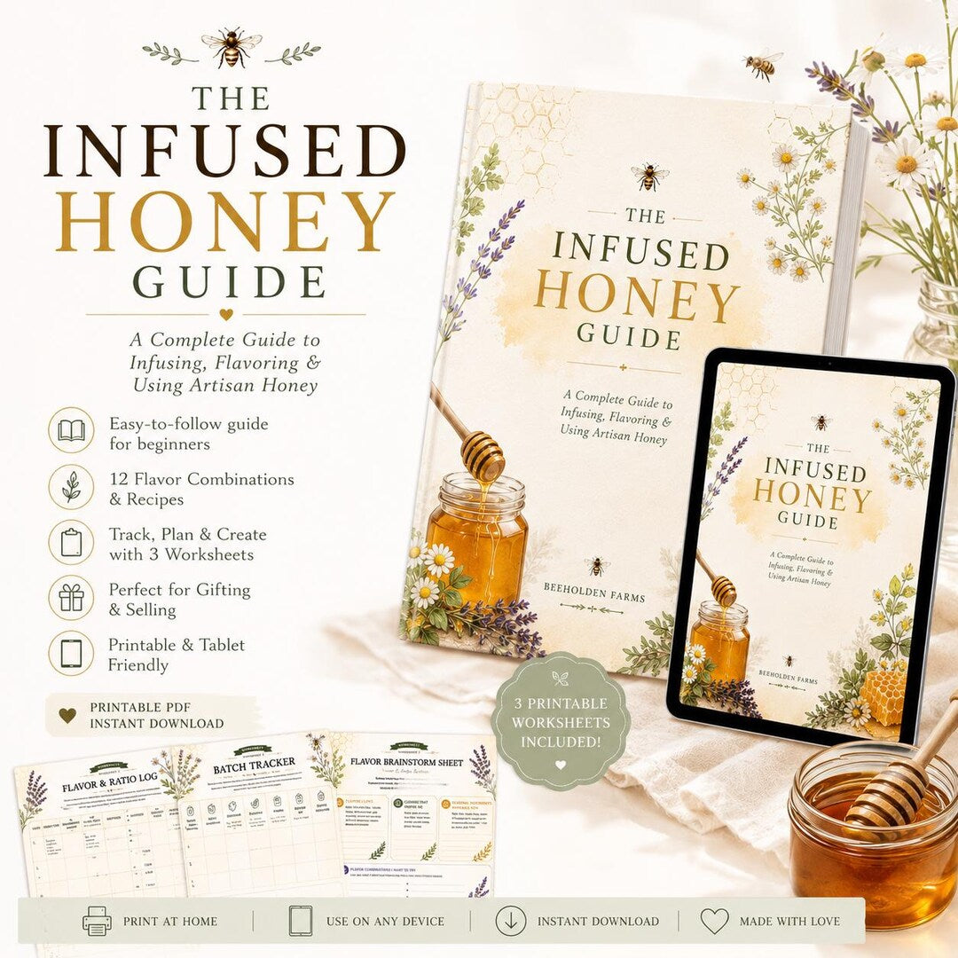 Infused Honey Guide printable with floral cover and three included worksheets